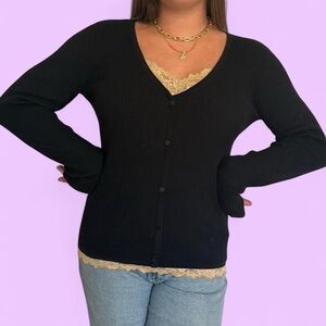 Black V-Neck Women's Sweater